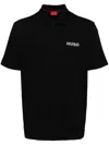 Hugo Boss Logo-embroidered Polo Shirt In Black