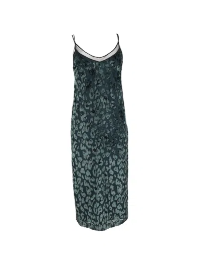 Pre-owned Hugo Boss Dudania Devoré Dress In Green