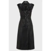 Hugo Boss Faux-leather Dress With Double-breasted Front In Black