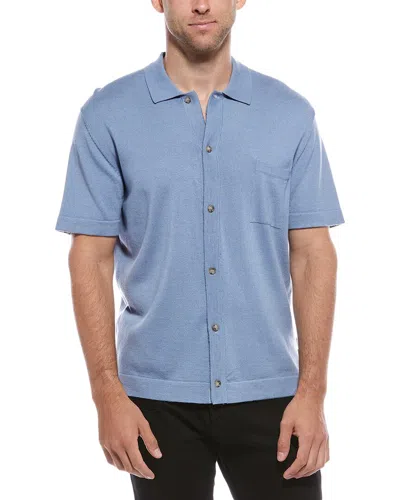 Hugo Boss Duno Wool-blend Shirt In Blue
