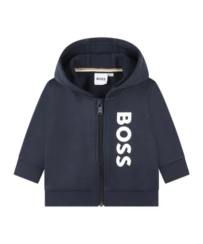 Hugo Boss Durable Longsleeve Coat In Blue