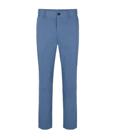Hugo Boss Dustyblue Flatfront Chino Trousers In Blue