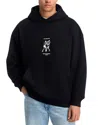 Hugo Boss Duwrestie Printed Oversized Fit Hoodie In Black
