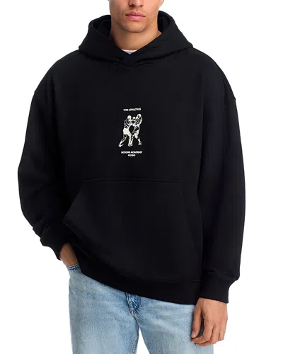 Hugo Boss Duwrestie Printed Oversized Fit Hoodie In Black
