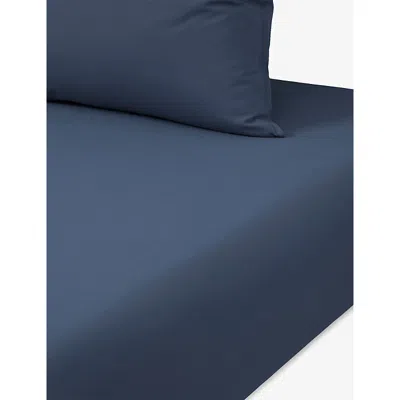 Hugo Boss E Boss Abysse Cotton Fitted Sheet In Blue