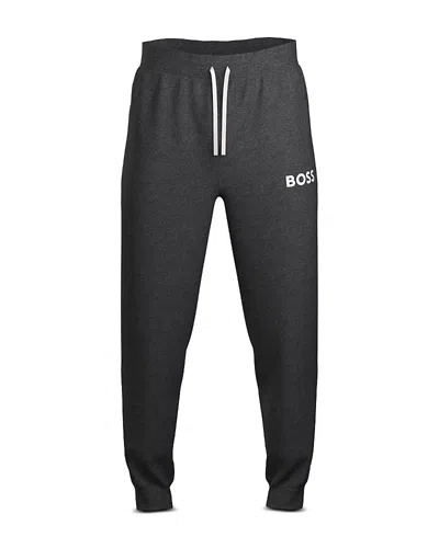 Hugo Boss Ease Cotton Logo Print Joggers Regular Fit In Medium Grey