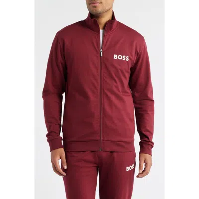 Hugo Boss Ease Track Jacket In Brown