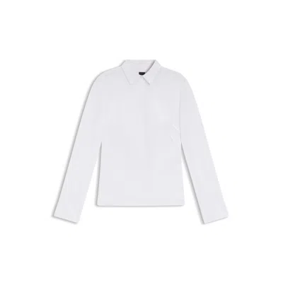 Hugo Boss Easy-iron Slim-fit Blouse In Cotton-blend Poplin In White