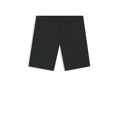 Hugo Boss Easy-iron Shorts With Water-repellent Finish In Black