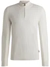 Hugo Boss Boss  Half-zip Knitted Jumper In Neutral
