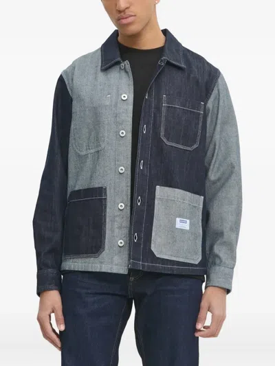 Hugo Boss Eberse Patchwork Denim Shirt In Multi