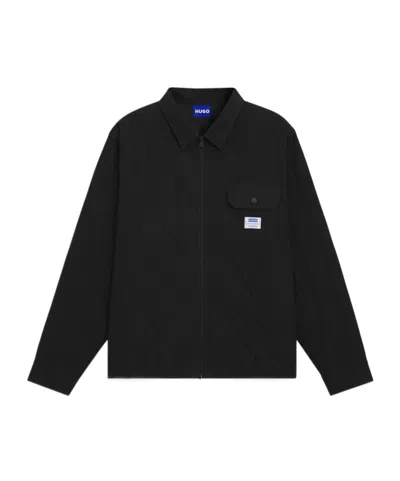 Hugo Boss Relaxed-fit Shirt With Padding In Black