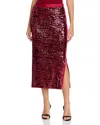 Hugo Boss Ebibi Sequin Stretch Bodycon Skirt In Burgundy
