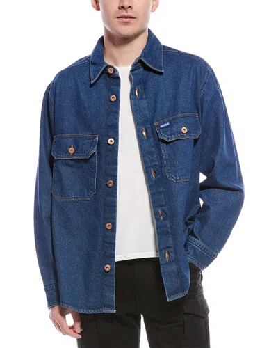 Hugo Boss Ebolt Overshirt In Blue