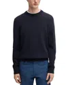 Hugo Boss Ecaio Cotton Knit Sweater In Dark Blue
