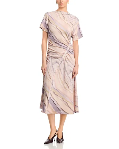 Hugo Boss Ecaren Printed Dress In Purple