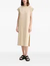 Hugo Boss Edress Cap-sleeve Midi Dress In Gold