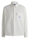 Hugo Boss Mens Spread-collar Brand-patch Cotton Shirt Open White Xxl In White