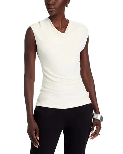 Hugo Boss Elamma Cowlneck Top In White