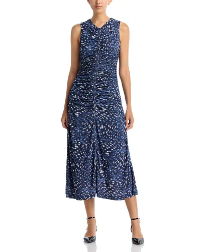 Hugo Boss Elamo Printed Dress In Blue