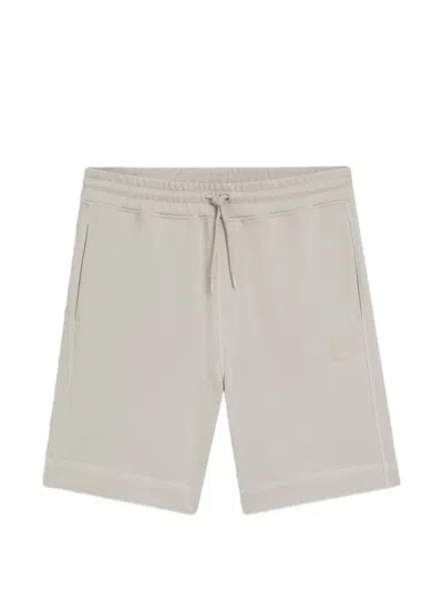 Hugo Boss Sewalk Mens Cotton-terry Shorts With Logo Badge In Neutral