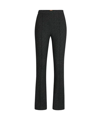 Hugo Boss Elastic Plain Knitted Casual Trousers In Black