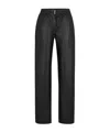 Hugo Boss Relaxed-fit Trousers In Faux Leather In Black
