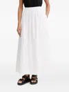 Hugo Boss Elastic-waist Midi A-line Skirt In White