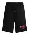 Hugo Boss Elastic Waistband Shorts With Side And Back Pockets In Black