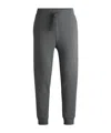 Hugo Boss Cotton Pajama Bottoms With Embroidered Logo In Black