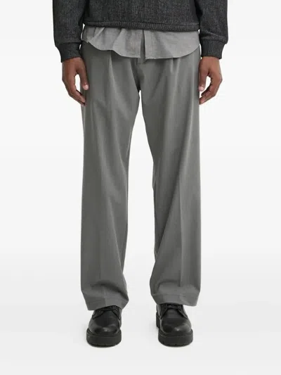 Hugo Boss Elasticated-waistband Pants In Gray