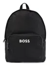 Hugo Boss Elegant And Functional Black Backpack In Rpl With Front Pocket Catch_3.0 In Black