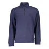 HUGO BOSS ELEGANT HALF ZIP BLUE ORGANIC SWEATSHIRT