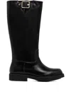 Hugo Boss Eleri Buckle-detail Boots In Black