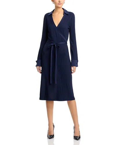 Hugo Boss Ellarie Wrap Dress In Clean Navy