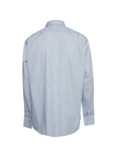 Pre-owned Hugo Boss Elliott Pinstripe-pattern Shirt In Blue