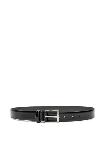 Hugo Boss Elloy Leather Belt In Black