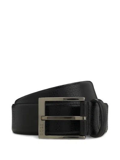 Hugo Boss Pin-buckle Belt In Italian Leather In Black