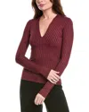 Hugo Boss Slim-fit Top In Ribbed Jersey With Glitter Print In Red