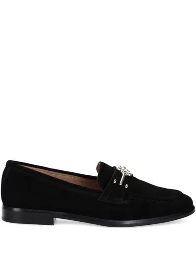 Hugo Boss Embellishment-detail Suede Loafers In Black
