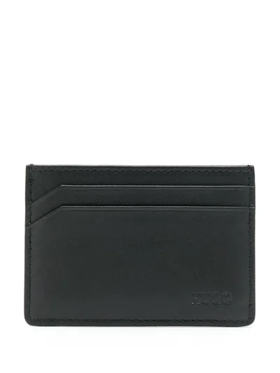 Hugo Boss Embossed-logo Card Holder In Black