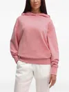 Hugo Boss Embossed-logo Hoodie In Pink