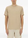 Hugo Boss Embossed-logo T-shirt In Neutral