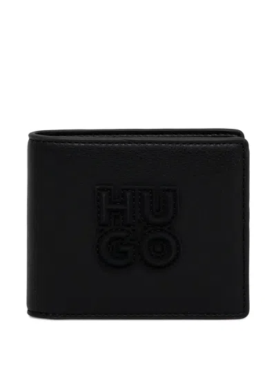 Hugo Boss Embossed-logo Wallet In Black