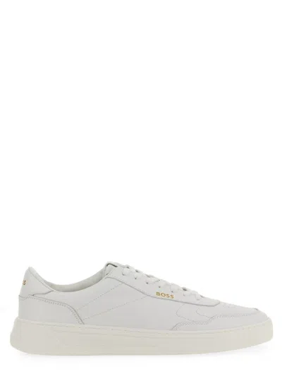 Hugo Boss Embossed Logo White Sneakers