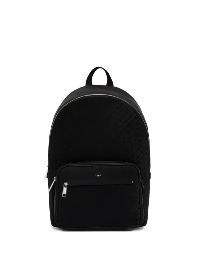 Hugo Boss Embossed-pattern Backpack In Black