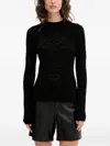 Hugo Boss Embossed-pattern Long-sleeve Sweater In Black