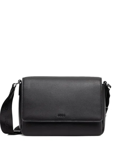Hugo Boss Embossed Strap Satchel In Black