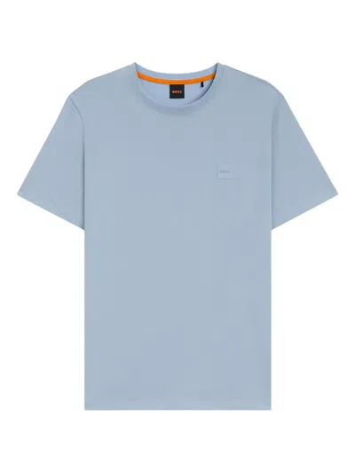 Hugo Boss Embossed T-shirt In Blue