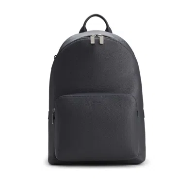 Hugo Boss Embossed-logo Backpack In Italian Leather